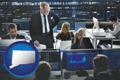 connecticut map icon and financial brokers