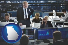 georgia map icon and financial brokers