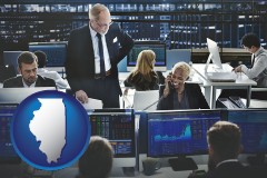 illinois map icon and financial brokers