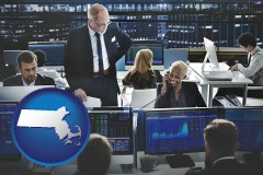 massachusetts map icon and financial brokers