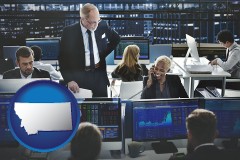 montana map icon and financial brokers