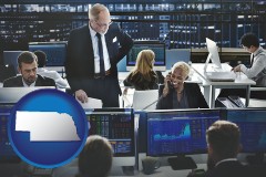 nebraska map icon and financial brokers