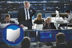 ohio map icon and financial brokers