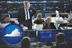 virginia map icon and financial brokers