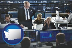 washington map icon and financial brokers