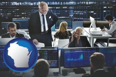 wisconsin map icon and financial brokers